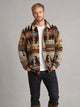 Men's Aztec Print Longline Shacket in dark brown