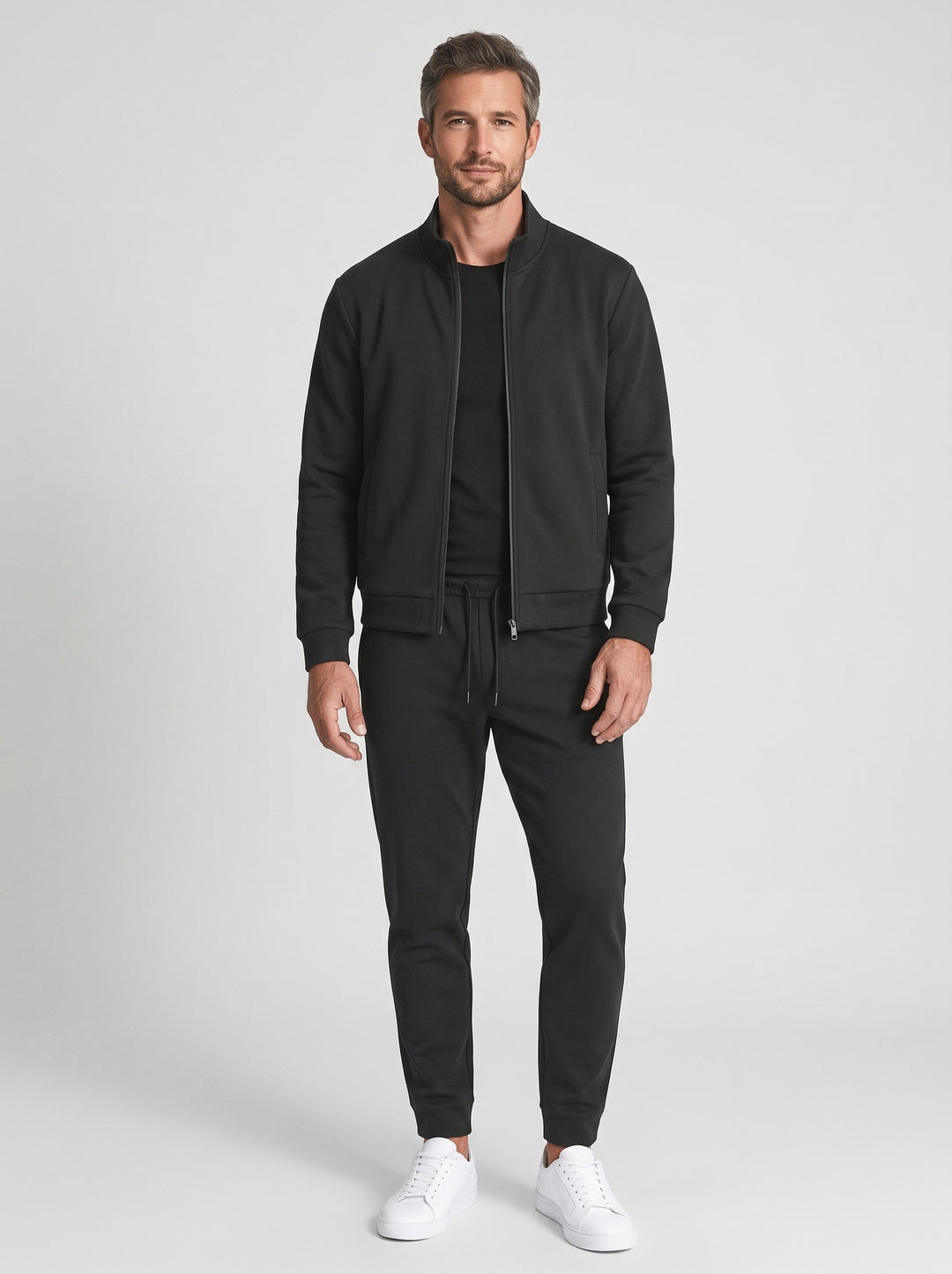 Men's Bomber Tracksuit Set in black
