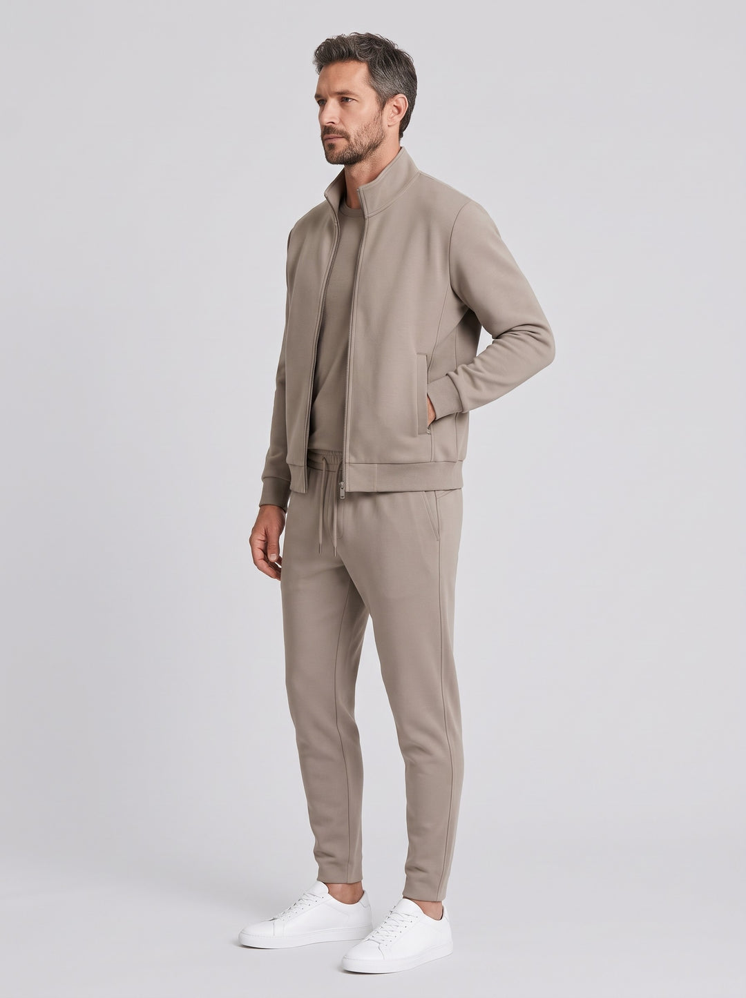 Men's Bomber Tracksuit Set in khaki