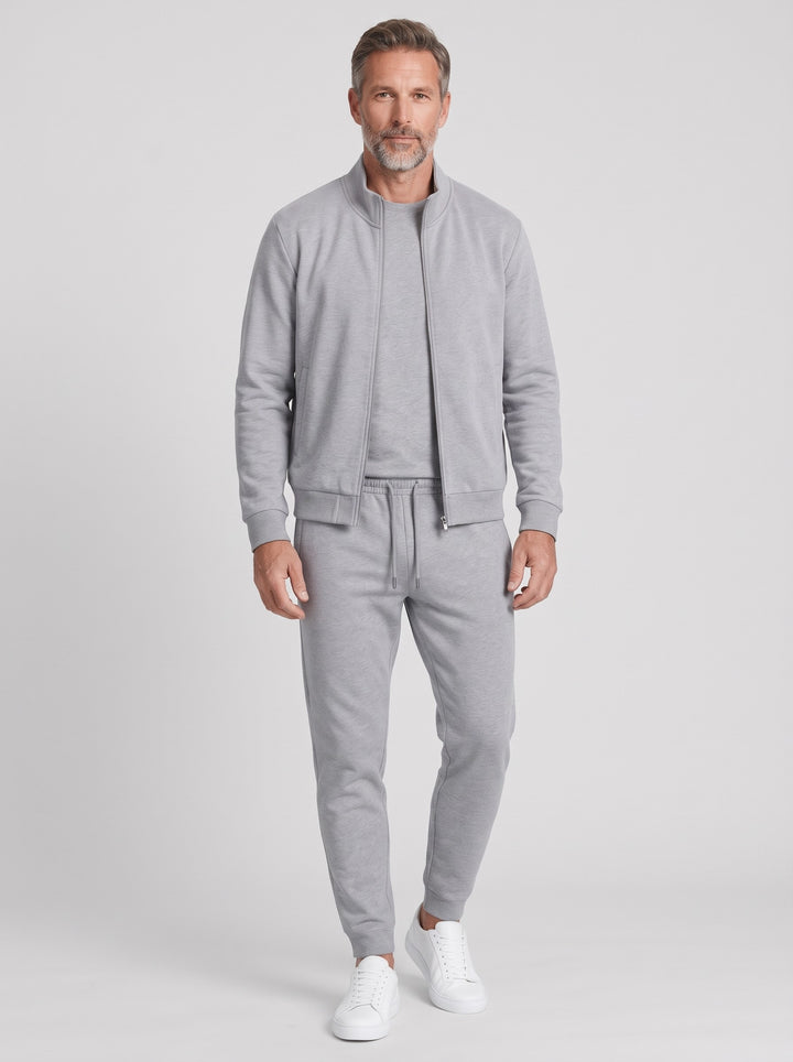 Men's Bomber Tracksuit Set in light grey