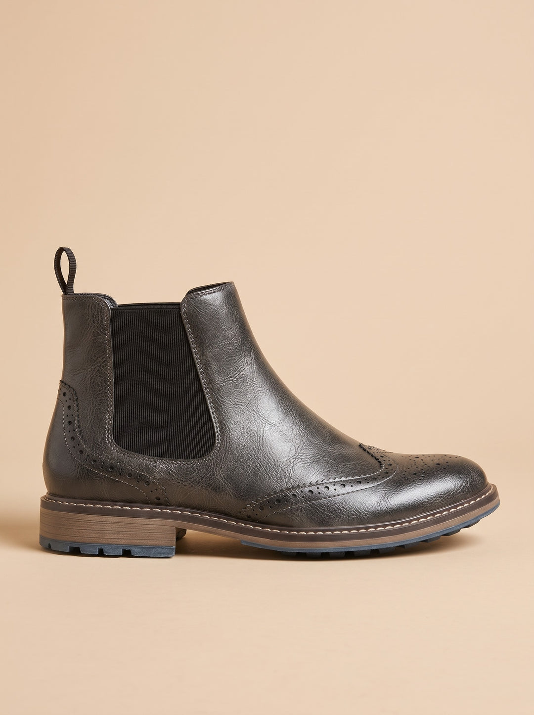 Men's Brogue Chelsea Boots in grey