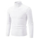 Men's long-sleeve cable knit turtleneck sweater with ribbed trims