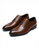 Men's cap toe Oxford shoes with closed lacing