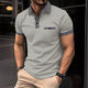 Men's short sleeve knit polo shirt with checkered trim