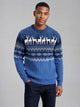 Men's Fair Isle Reindeer Christmas Jumper in blue