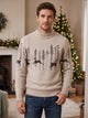 Men's Reindeer Christmas Jumper in beige