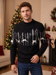 Men's Reindeer Christmas Jumper in black