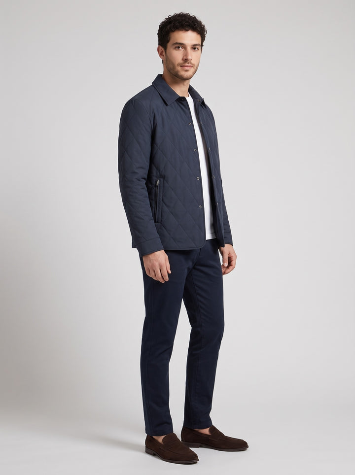 Men's Diamond Quilted Jacket in navy