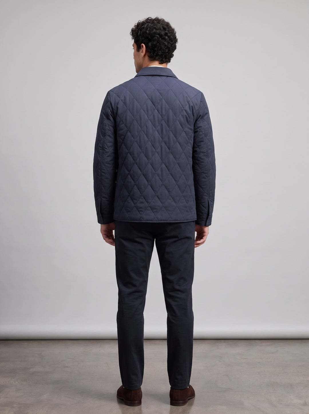 Men's Diamond Quilted Jacket in navy