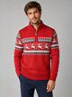 Men's Fair Isle Half-Zip Jumper in red
