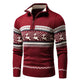 Men's Fair Isle Reindeer Half-Zip Jumper