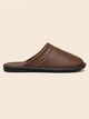 Men's Faux Leather House Slippers in brown
