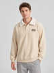 Men's Fleece Collar Polo Jumper in beige