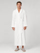 Men's Long Fleece Dressing Gown in white