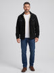 Men's Fleece Lined Corduroy Shirt Jacket in black