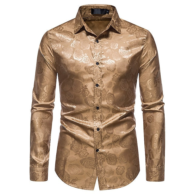 Men's Tonal Floral Jacquard Shirt
