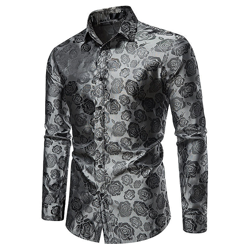 Men's Tonal Floral Jacquard Shirt