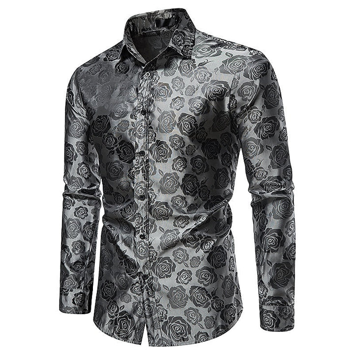 Men's Tonal Floral Jacquard Shirt