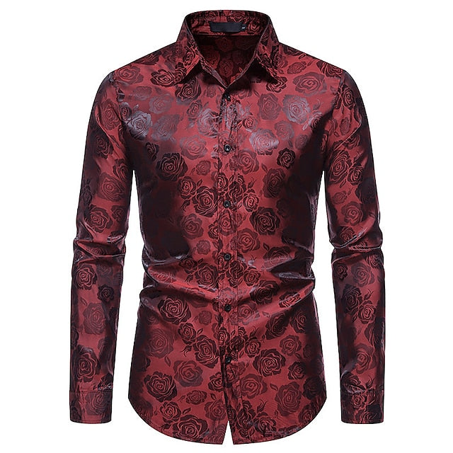 Men's Tonal Floral Jacquard Shirt
