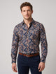 Men's Floral Print Long Sleeve Shirt in navy floral