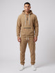 Men's Half-Zip Hooded Tracksuit with Cargo Joggers in khaki