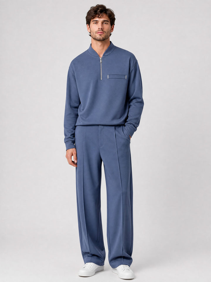 Men's Half-Zip Two-Piece Set in blue