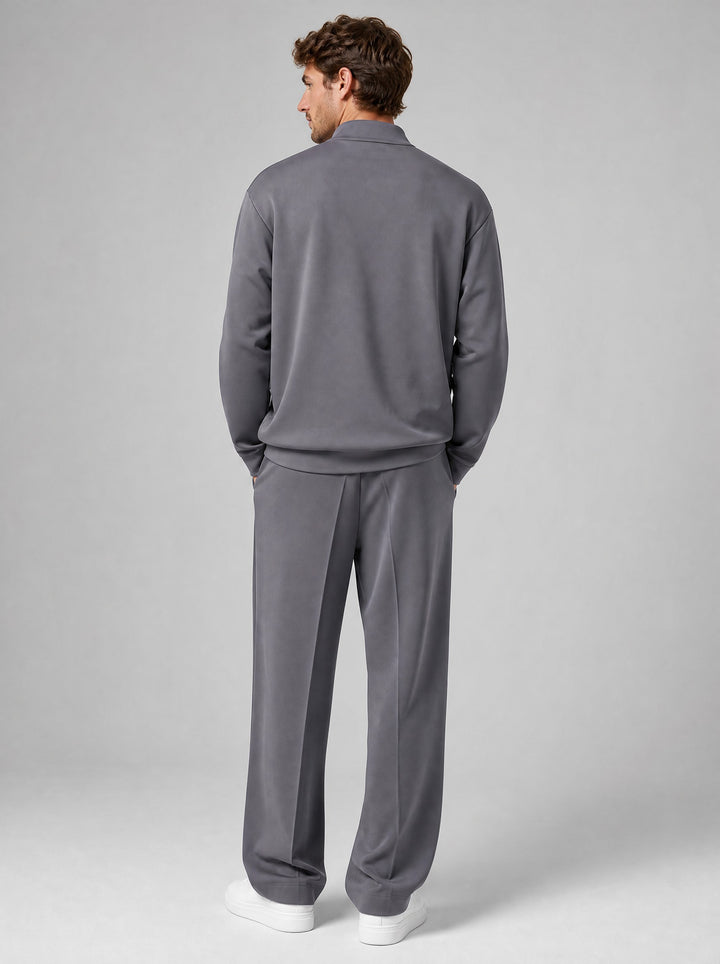 Men's Half-Zip Two-Piece Set in grey