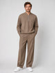 Men's Half-Zip Two-Piece Set in taupe