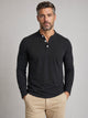 Men's Grandad Collar Henley Shirt in black