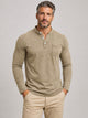 Men's Grandad Collar Henley Shirt in khaki