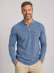 Men's Grandad Collar Henley Shirt in navy blue