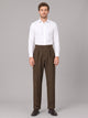 Men's Herringbone Pleated Trousers in brown