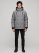 Men's Insulated Hooded Puffer Jacket in grey