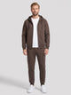 Men's Hooded Zip-Up Scuba Tracksuit in brown