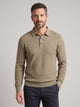 Men's Waffle Knit Polo Jumper in beige