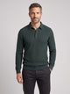 Men's Waffle Knit Polo Jumper in green