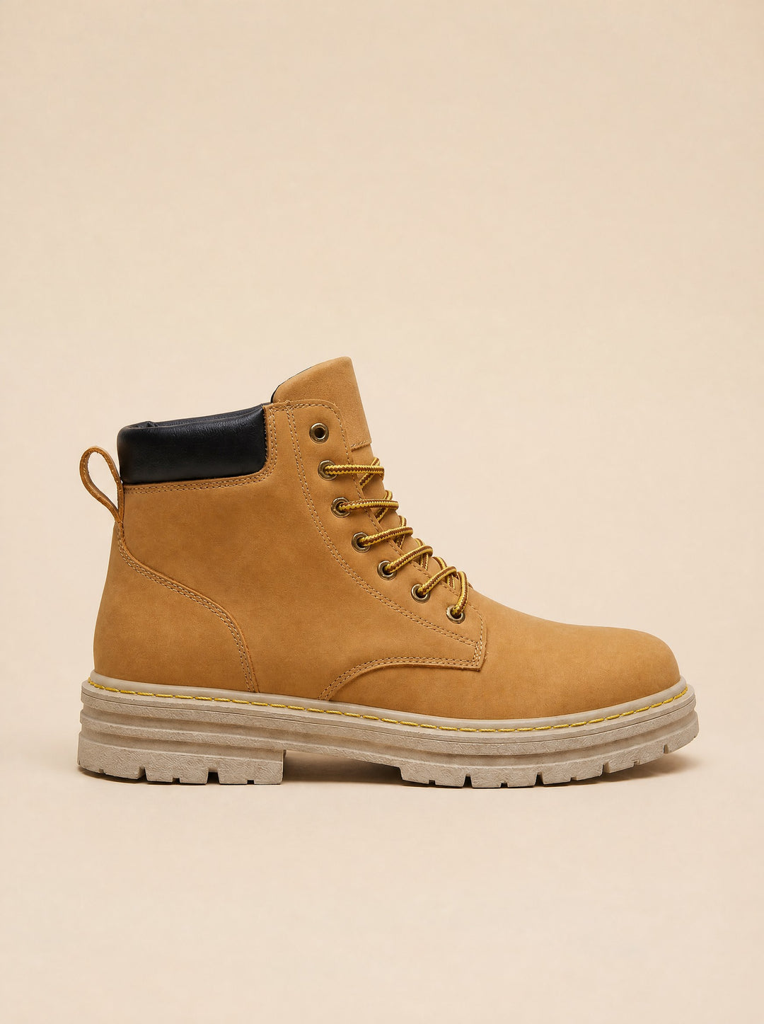 Men's Chunky Lace-Up Boots in tan