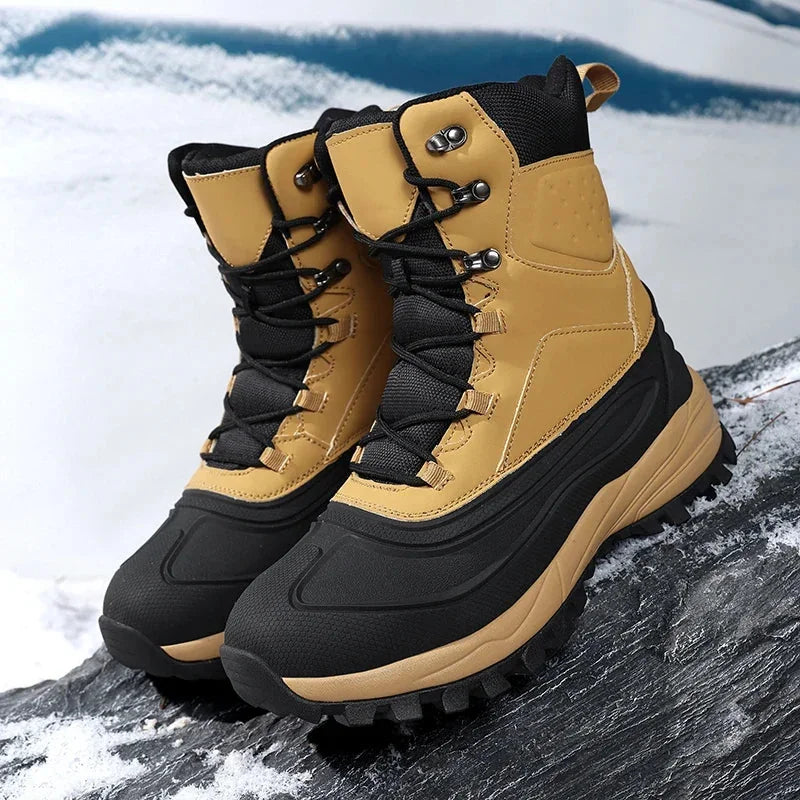 Men's Plush-Lined Lace-Up Snow Boots