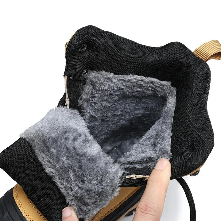 Men's Plush-Lined Lace-Up Snow Boots