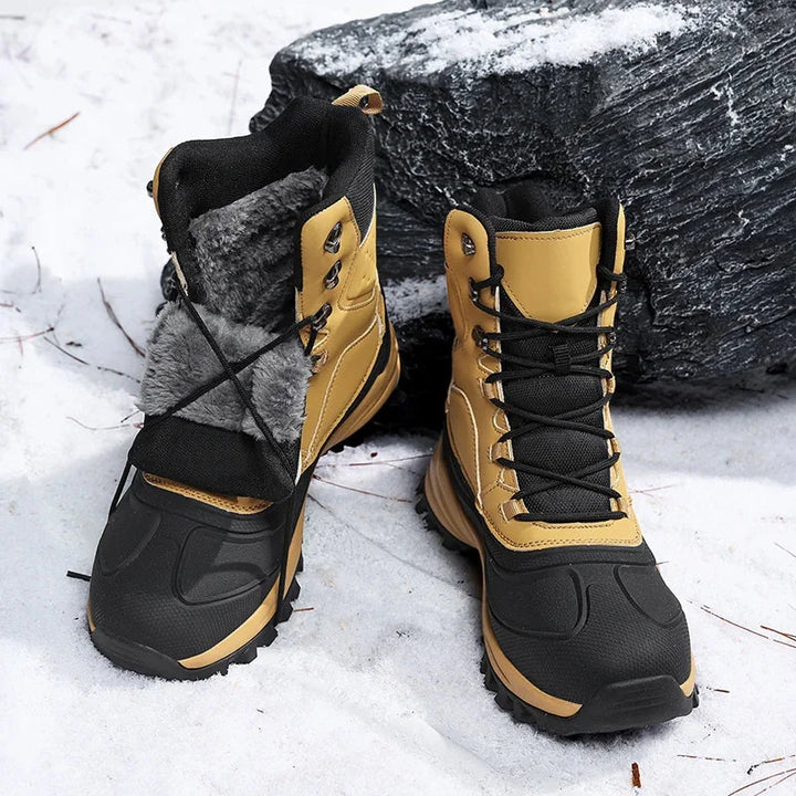 Men's Plush-Lined Lace-Up Snow Boots