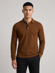 Men's Long Sleeve Piqué Polo Shirt in brown