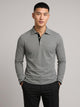 Men's Long Sleeve Piqué Polo Shirt in grey
