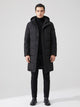 Men's Longline Hooded Puffer Coat in black