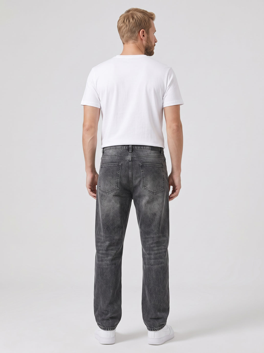 Men's Loose Fit Straight Leg Jeans in black