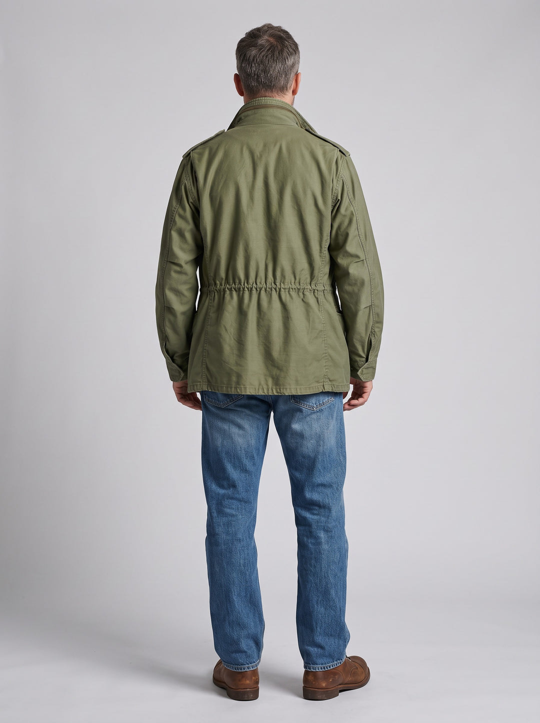 Men's Vintage Military Field Jacket in olive green