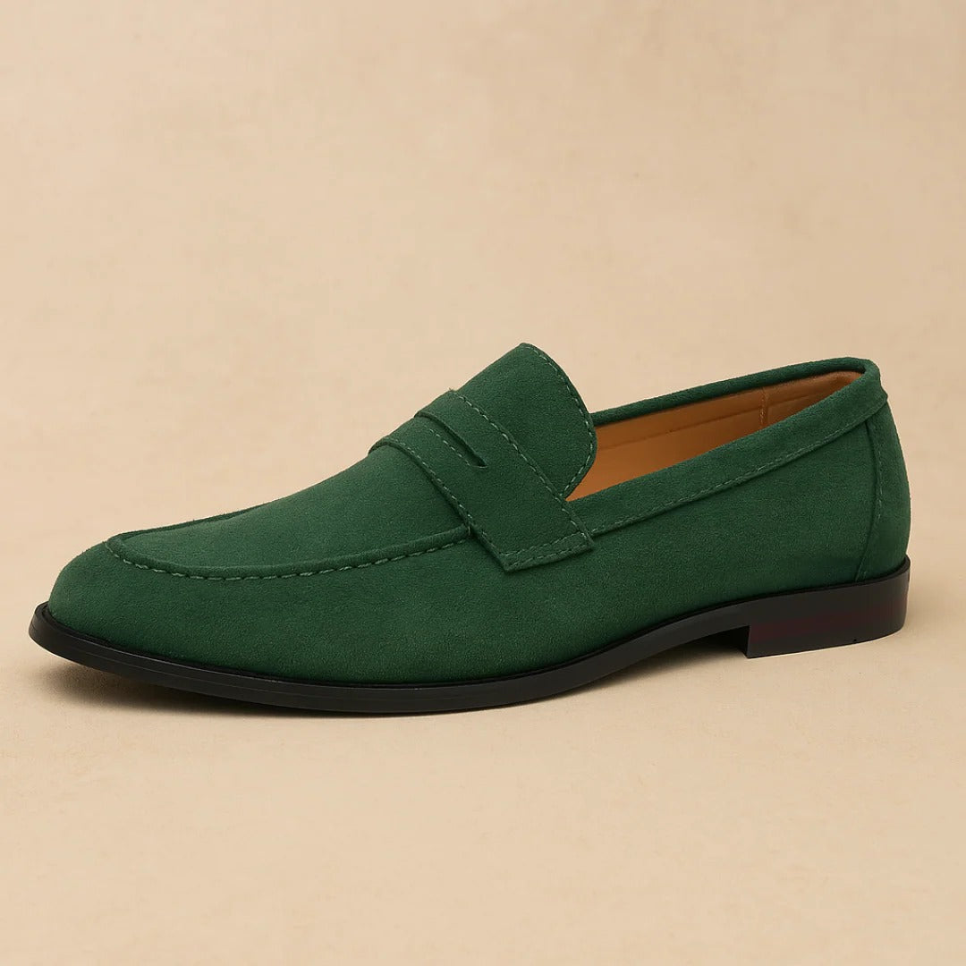 Men's Suede-Look Moc Toe Penny Loafers