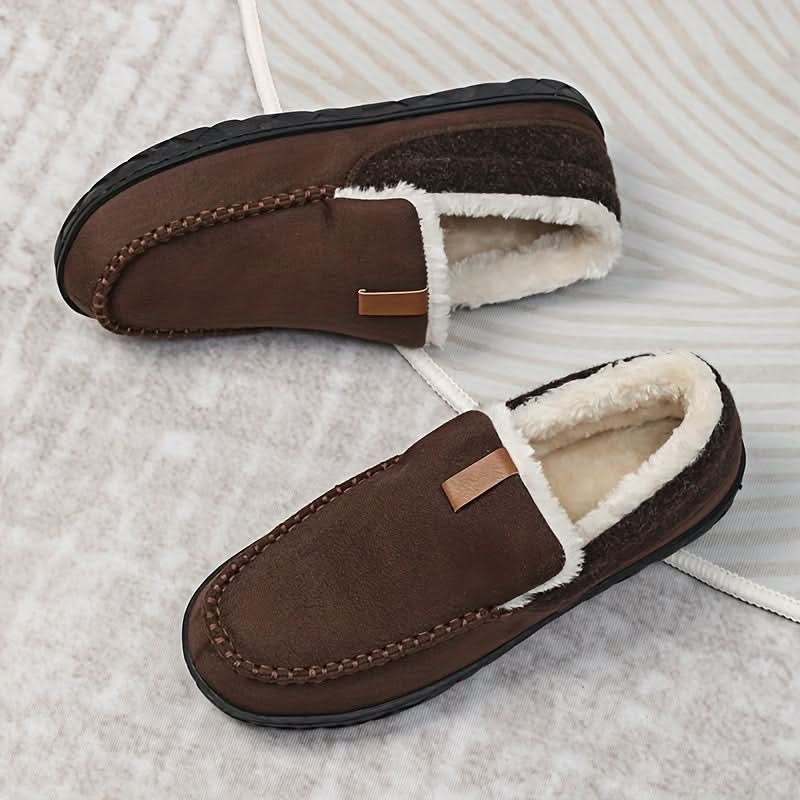 Men's Plush Lined Moccasin Slippers