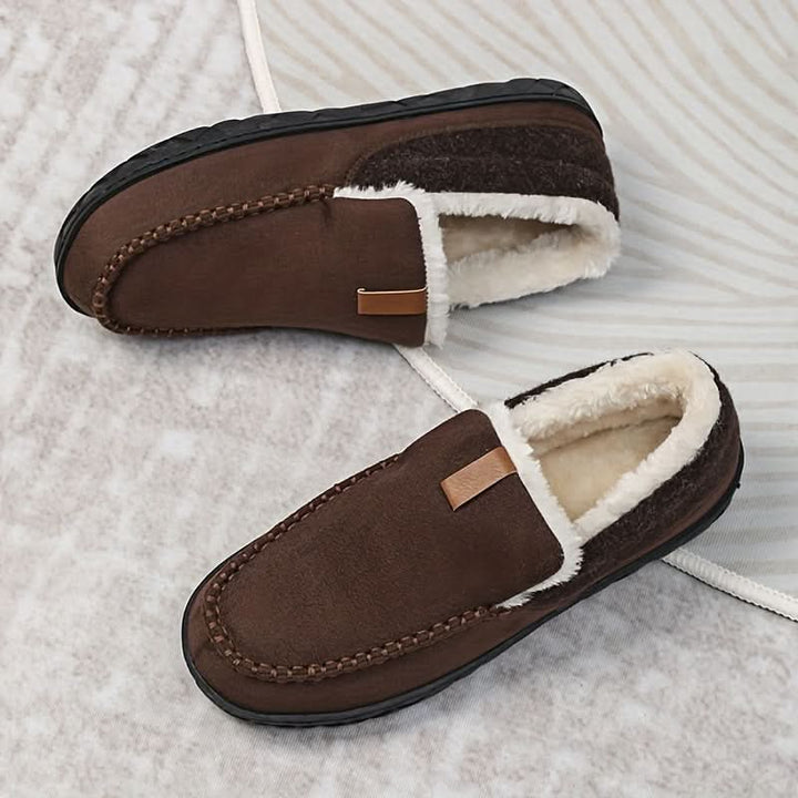 Men's Plush Lined Moccasin Slippers