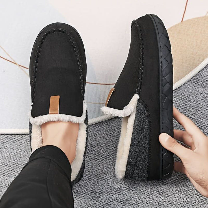 Men's Plush Lined Moccasin Slippers