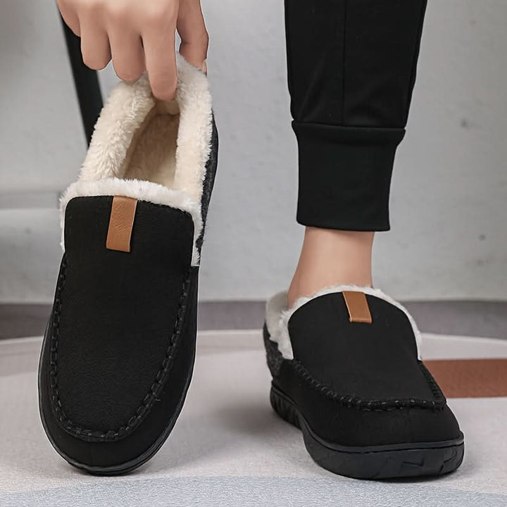 Men's Plush Lined Moccasin Slippers